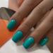 Justotry 24 pieces green monochrome angular nails to stick on short glossy turquoise press on nails pretty artificial nails fake nails square fingernails artificial nails for women green & solid2