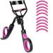 Eyeline pliers eyelash comb eyebrow tweezers with 10 replacement silicone pads professional make -up tool for perfectly curved eyelashes suitable for women (black)
