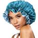 Peacock Blue Silky Satin Bonnet Cap for Curly Hair | Double Layer Hair Wrap for Women - Sleep Bonnets - Buy Online on GoSupps.com