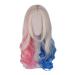 FVCENT 26 Long Loose Curly Mixed Color Cosplay Wig for Women - Harley Quinn Inspired Carnival Costume - Buy Online on GoSupps.com