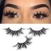 Derun 5 Pairs 20MM 3D Long Real Mink Lashes Pack Natural Look Fluffy Volume Eyelashes Handmade Thick Soft Reusable Dramatic Criss-cross Lash (5Pairs1Style(Pixie))