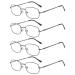 Eyekepper Metal Frame Reading Glasses with Spring Hinge 4 Pieces Gunmetal +1.25 Gunmetal