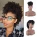 CINHOO Jerry Curls Mohawk High Puff Hair Bun Coily Hair Ponytail Drawstring with Bangs Synthetic Fauxhawks Afro High Puff Kinky Curly Pony Tail Clip in on Wrap Updo Hair Extensions for Women (1B)