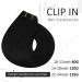 Vivien Black Clip-In Extensions - Real Remy Hair 55cm 135g - Full Head 7PCS 22 Inch #1 - Naturally Beautiful Hair - Buy Online on GoSupps.com