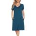 Lovasy Women's Nightdresses&Nightshirts Soft Nighties for Women Maternity nightdress Ladies Button Down Nightdress Nighties Nursing Labour Night Dress with Pockets Blue Green M