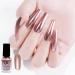 Metallic Nail Polish - Quick Dry Mirror Finish | 4 Colors: Light Pink Dark Pink Silver Rose Gold | Long Lasting 6ML Nail Varnish - No UV Required - Buy Online on GoSupps.com