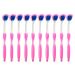 Tongue Cleaner Ergonomic Design Long Handle 10 Pack Silicone Oral Hygiene Care Tongue Brush for Adults (Pink)