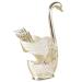 Dispra spoon and fork holder fork holder set from alloy in swan shape exquisite cutlery accessories robust rust-free utensil for special occasions daily use wedding 7 sets in silver and white