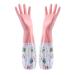 GIFZES Housekeeping Gloves 1 Pair Cleaning Cute Panda Pattern Dishwashing Waterproof Plush Housework for Home Kitchen Autumn Large Pink