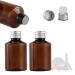 Tianzd 3 pieces empty 50ml brown plastic bottles with silver aluminum screw cap with orifice reducer essential oil bottles make -up remote cosmetics container with funnel