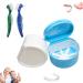 Prosthesis box denture container prosthesis brush set prosthesis storage box prosthesis care prosthesis case with prosthesis cleaning brush suitable for maintaining denture