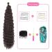 Deep Twist Crochet Hair - Ombre Kinky Curl Braided Hair Extensions 22 Inch 6 Packs - Synthetic Curly Hairstyle - Buy Online on GoSupps.com