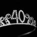 Rhinestone 40th Birthday Tiara - Silver Crystal Crown Headband for Women and Girls - Buy Online on GoSupps.com