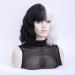 Morticia White & Black Short Curly Wig | Heat-Resistant Synthetic Bob with Full Bangs - Perfect for Women - Buy Online on GoSupps.com