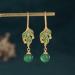 Antique Gold Plated Green Leaf Jade Bead Earrings for Women - EC107 | Stylish Accessories - Buy Online on GoSupps.com