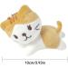 Soft Plush Mini Cat Key Pendant | Cuddly Toy Keychain - Cartoon Anime Doll Figure - Light Yellow & Coffee - Buy Online on GoSupps.com
