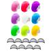 LIULIUBTY 9 Pieces Short Bob Hair Wigs 12 Straight with Flat Bangs Synthetic Fluorescence Colorful Cosplay Daily Party Costume Wig for Women+ Free Wig Cap
