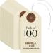 9pt Creme Manila Tag w/Wire Hanger Set of 100 Size #1