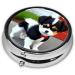 Buy Black and White Puppy Round Pill Box | 3 Compartment Portable Travel Organizer - Buy Online on GoSupps.com