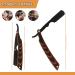 Professional Straight Edge Razor for Men - Wooden Handle Stainless Steel Close Shaving & Beard Shaping - Buy Online on GoSupps.com