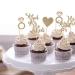 48 Pcs Light Gold He Asked She Said Yes Cupcake Toppers for Wedding Engagement Party - Buy Online on GoSupps.com