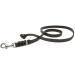 Copcopet - Dog leash black made of premium cowhide - soft drag line for dogs with chroma carabiner - braided fat leather line without hand loop - dogs accessories made in Germany (1m x 8mm) 1 m x 8 mm black