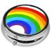 Rainbow Printed Round Pill Box - Portable 3 Compartment Organizer for Travel & Vitamins - Buy Online on GoSupps.com