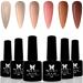 Warm Girl Gel Nail Polish Set - 6 Colours Gel Nail Polish kit Soak Off UV/LED Gel Polish Long Lasting Manicure kit 8ML
