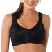 XWSM breast prosthesis bag closure front post surgical cotton fully mastectomy BH thin underwear women Top vest BH 38/85 (ABC) black