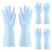 KKRAUS 3 Pairs Cleaning Gloves Reusable Household Gloves Kitchen Dishwashing Gloves Rubber Gloves for Gardening Car Cleaning Washing Gloves (Color : Blue Size : Medium) Medium Blue