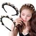 Pearl Headband with Clips for Women Girls Double Bangs Hairstyle Hairpin Hairband  Fashion Hair Styling Accessories for Thick Thin Hair 2pcs