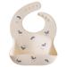 Mushie Baby Silicone Bib | Adjustable Fit Waterproof Bibs | Easy Wipe Baby Feeding Bibs | 4 Adjustable Sizes with Deep Front Pockets | 100% BPA and Phthalate Free Whales