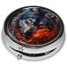 Portable Metal Pill Box - Wolf and Fire | Round 3-Compartment Design for Small Pills | Ideal for Travel | International Shipping Available - Buy Online on GoSupps.com
