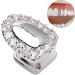 Teeth Decor Single Tooth Decoration Brass Match Easy Wearing for Party(Single Door Diamond Silver) - Buy Online on GoSupps.com
