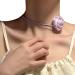 Buy OralGos Rose Petal Necklace - Vintage Camellia Flower Clavicle Chain Jewelry with Adjustable Straps in Purple - International Shipping Available - Buy Online on GoSupps.com