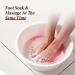 JAZORR Silicone Shower Foot Scrubber Mat with Non-Slip Suction Cups - Pink Grey | Exfoliating Foot Massager for Circulation and Relaxation - Buy Online on GoSupps.com
