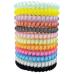 Candy Color 12 Piece Spiral Hair Ties Multicolor Small Spiral Hair Ties No Crease Hair Coils  Coil elastics Hair Ties Telephone Cord Plastic Hair Ties For Women And Girls