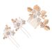 HAPINARY 1 Set Leaves and Flowers Hair Comb Wedding Hair Accessories for Brides Flower Hair Combs Flower Hair Clips for Women Bride Headpieces for Wedding Hair Accessories for Bridesmaids