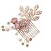 SKISUNO Rhinestone Hair Comb Hair Side Comb Bridal Headpiece Crystal Headpiece Gold Hair Comb Clip Crystal Hair Comb Wedding Hair Comb Jeweled Hair Combs Bride Pink Veil Korean Version