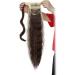 20 Inch Real Long Corn Wave Ponytail Clip in Hair Extensions - Dark Brown & Bleach Blonde - Buy Online on GoSupps.com
