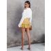 LAEMILIA Elastic Waist Floral Print Mini Skater Skirt - Yellow (Size L) - Buy Online on GoSupps.com