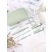 Lorvain 7PCS Manicure Set | Professional Stainless Steel Grooming Tools for Men and Women | Nail Clipper Set with Portable Travel Case | Pedicure Care Kit for Home or Travel - Green - Buy Online on GoSupps.com