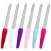 6 pieces sword nail file for natural nails stainless steel nail file colorful fingernail files set double -sided toenail file with a non -slip handle manicure and pedicure