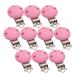 Wooden pacifier holder round 44 mm pink 10 pieces
