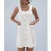 Shop Women's Vintage A-Line Mini Dresses | Summer Beach Dresses with Bags - Monochrome White - Buy Online on GoSupps.com