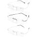 ZUVGEES 3 Pack Rimless Metal Blue Light Filter Reading Glasses for Men and Women Lightweight Anti-blue Computer Glasses 3 Pieces 2.0 x