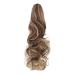 Qunlinta 18 Curly Wavy Ponytail Extension - Ash Blonde & Light Brown Clip-in Synthetic Hairpiece - Buy Online on GoSupps.com