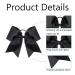 Black Cheer Hair Bow Set - 2 Large 8 Inch Handmade Bows for Cheerleaders and Teen Girls - Buy Online on GoSupps.com