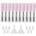 GTHER 10PCS 10ML Empty Mascara Tube Bottle with Eyelash Wand & Rubber Inserts & Funnels Set for Castor Oil/Eyelash Growth Oil, DIY Mascara Eyelash Cream Container with Cap, Matte Pink