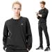 KEBILI Sauna Suit for Women Weight Loss Sweat Gym Fitness Exercise Hot Burn Fat Training Men Sweatshirt Top and Pants Black Round Suit Top - L / Pants - L